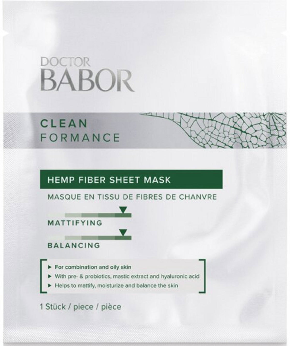 Doctor Babor, Cleanformance, Mattifying, Sheet Mask, For Face
