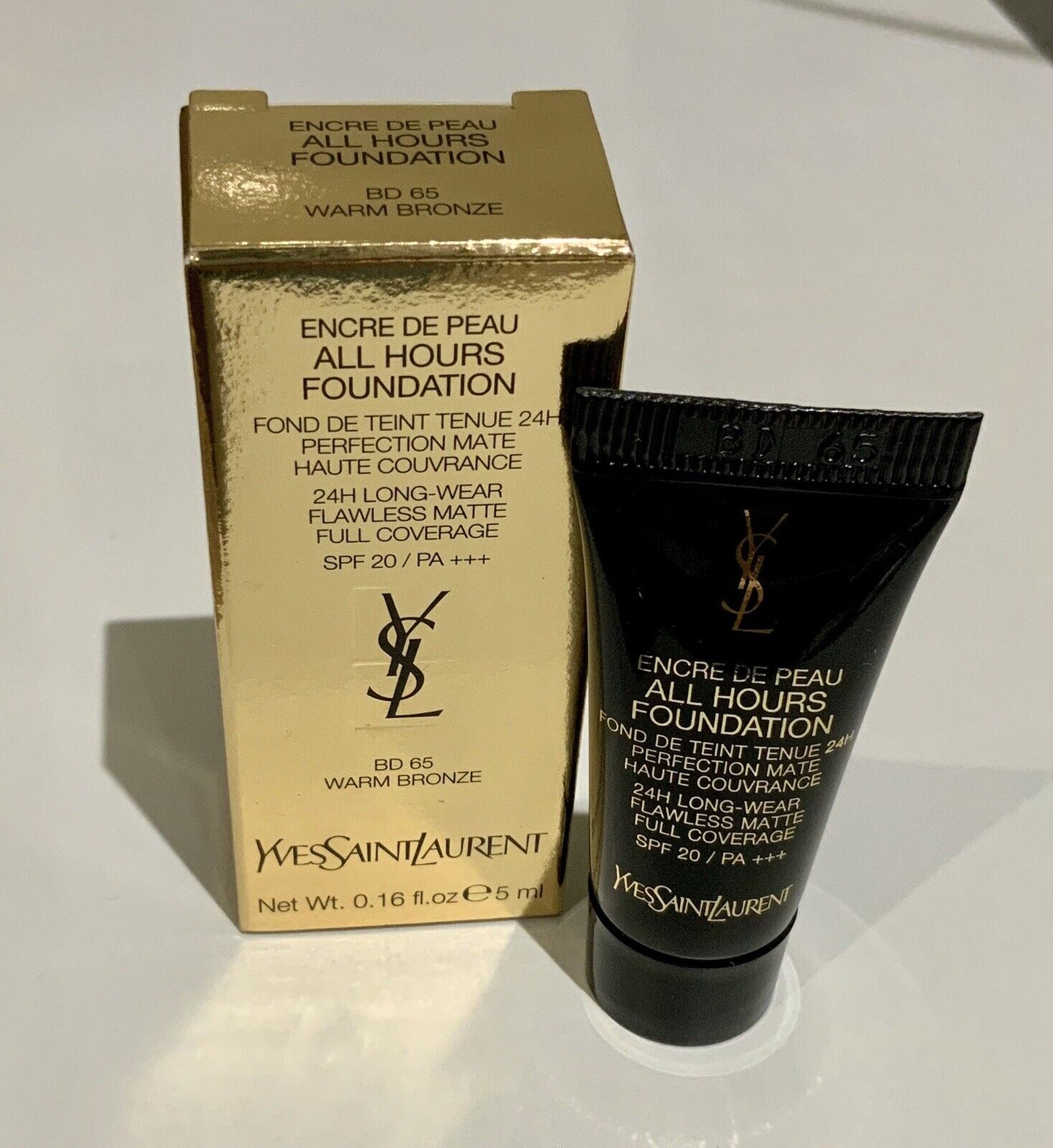 Yves Saint Laurent All Hours Foundation 5ml  0.16 fl. oz. official skincare sample Shade B 10 Warm Porcelain