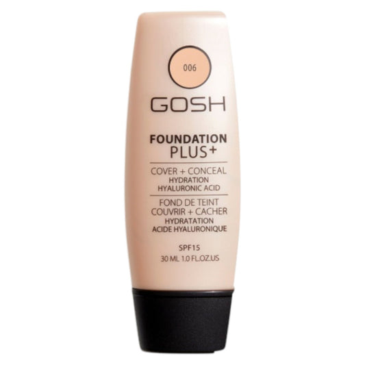 Gosh, Foundation Plus+, Liquid Foundation & Concealer 2-In-1, 006, Honey, SPF 15, 30 ml *Tester